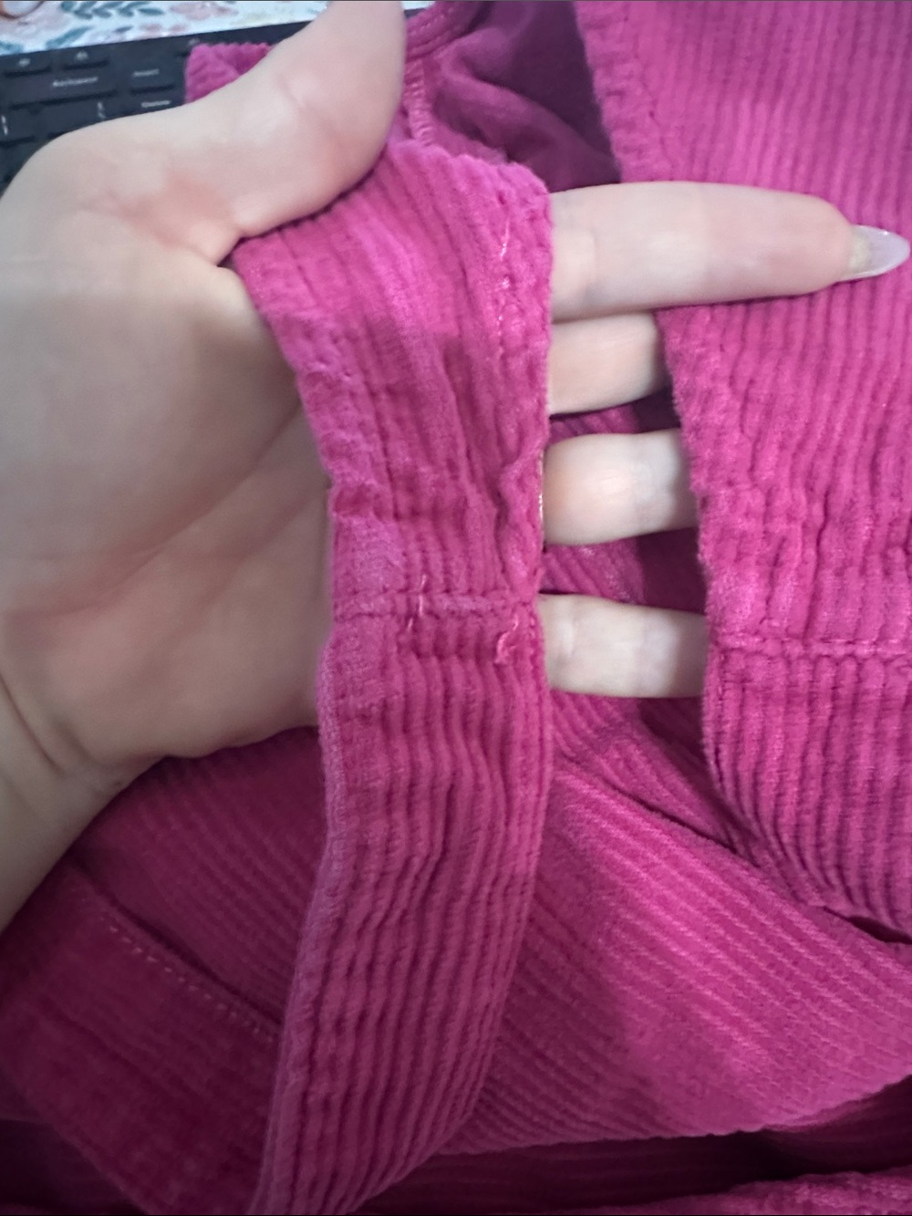 We The Free High Roller Cord Jumpsuit in Magenta Pink - Size Small - Picture 9 of 11